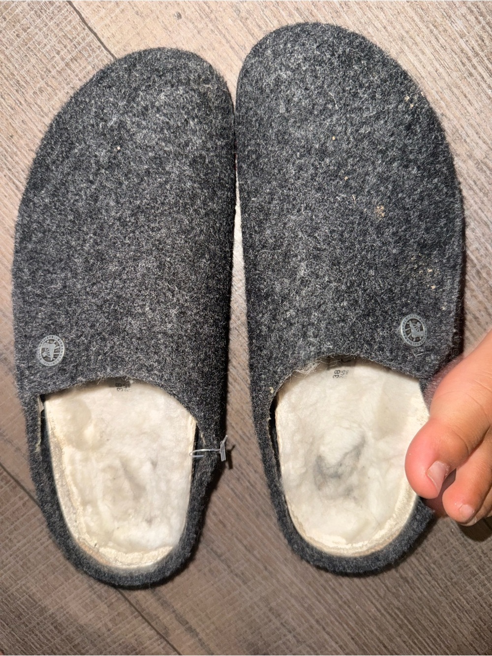 Birkenstock Gray Felt Slip-On Wool Lined Clogs